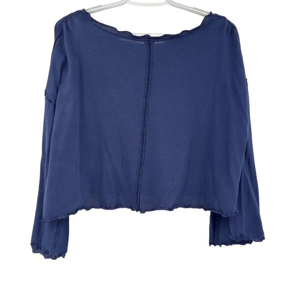 We The Free FP Bird Gang Tee In Moonlight Surf Women's XS Crop Wide Sleeves - Picture 3 of 10